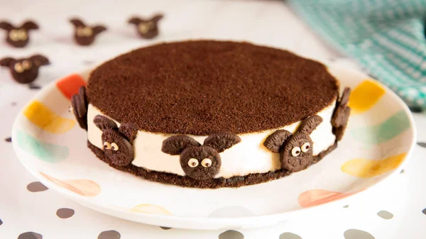 Oreo Cake Cream Decorated Halloween — Zdjęcie stockowe