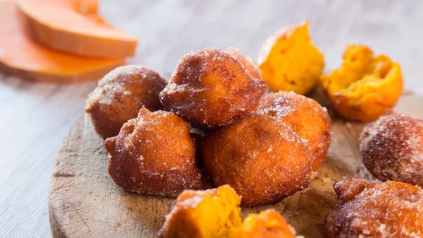 Fritters Prepared Flour Pumpkin Traditional Spanish Recipe — Stockfoto