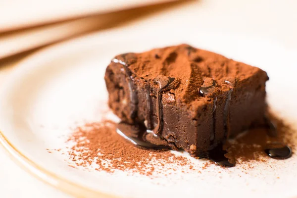 Ένα Brownie Είναι Ένα Μικρό Κέικ Σοκολάτας Χαρακτηριστικό Της Γαστρονομίας — Φωτογραφία Αρχείου