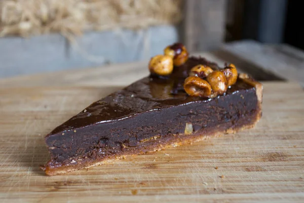 Ein Brownie Ist Ein Kleiner Schokoladenkuchen Typisch Für Die Amerikanische — Stockfoto