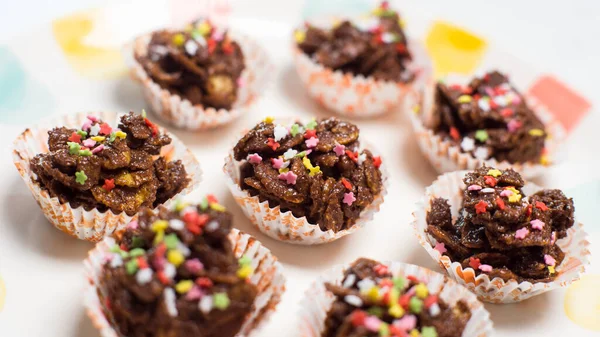 Délicieux Bonbons Flocons Maïs Chocolat — Photo