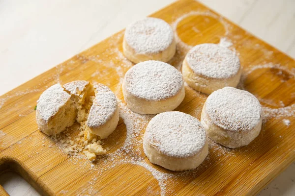 Chleb Manchego Manchego Mantecados Słodkie Pokryte Cukrem Słodycze Pysznej Fakturze — Zdjęcie stockowe