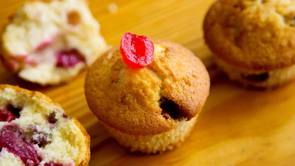 Cherry Muffin Made German Patisserie — Photo