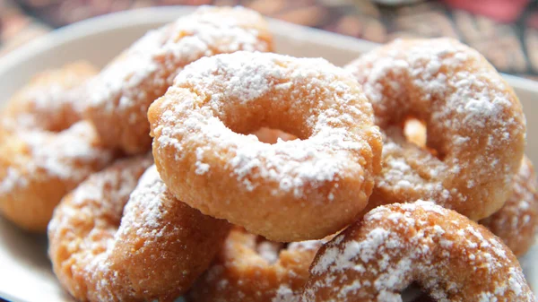 Traditional Spanish Fried Donuts Made Lemon Cinnamon — Stock Photo, Image