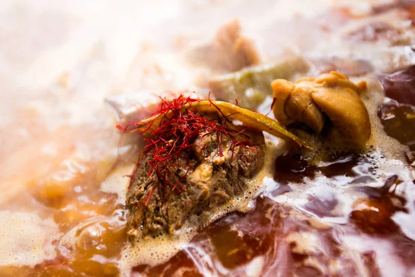Förberedelse Den Traditionella Spanska Paella Staden Valencia Ingredienser Kyckling Kanin — Stockfoto