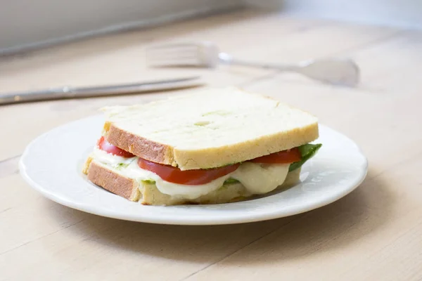 Вкусный Веганский Сэндвич Овощами — стоковое фото
