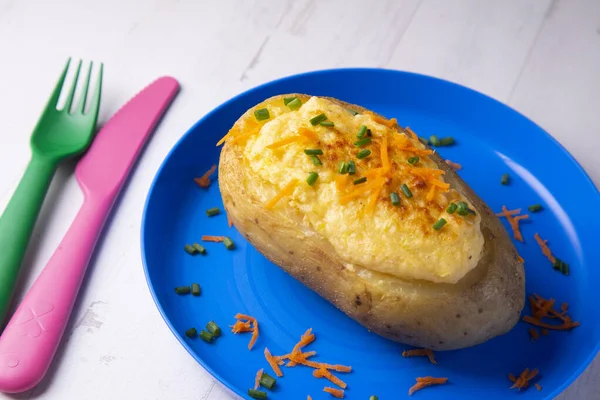 Baked Potato Souffle Gratin Cheese — Stock Photo, Image