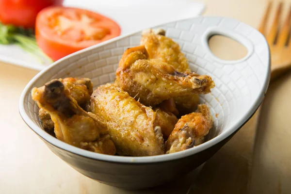 Plate Kentucky Style Fried Chicken Wings — Stock Photo, Image
