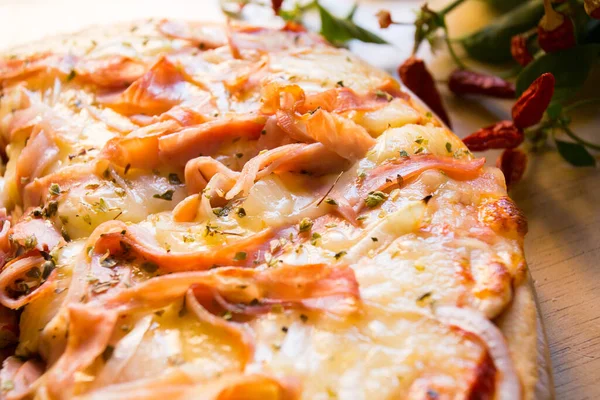 Prosciutto Pizza Neapolitan Pizza Tomato Sauce Cheese Prosciutto Ham Authentic — Stock Photo, Image