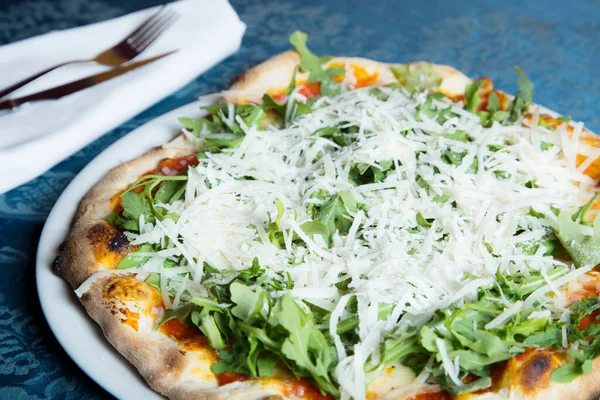 Pizza Vegetables Neapolitan Pizza Made Baked Vegetables Italian Vegetarian Recipe — Stock Photo, Image