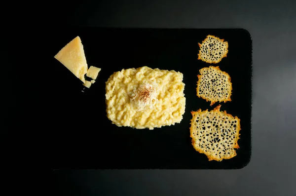 Italian Risotto Recipe Saffron Grana Padano Cheese — Stock Photo, Image
