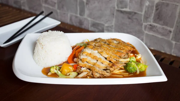 Asian Combo Plate Roast Duck Rice — Stock Photo, Image