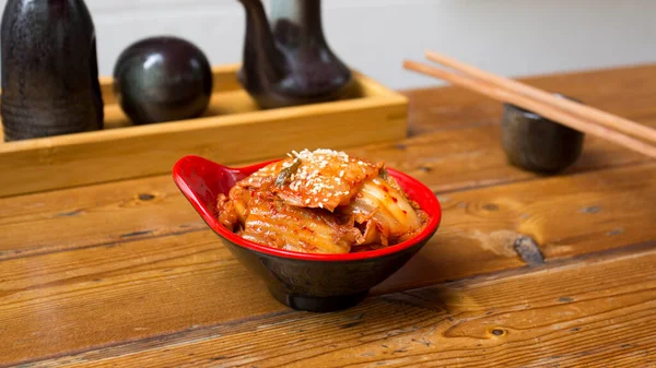 Ciotola Con Insalata Kimchi Kimchi Piatto Coreano Base Una Preparazione — Foto Stock