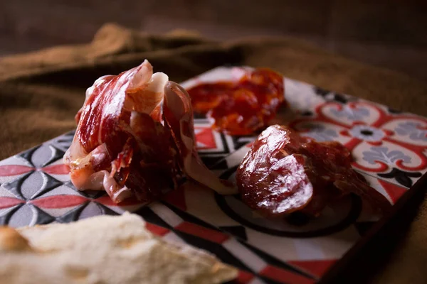 Top Quality Spanish Iberico Ham Tapa — Stock Photo, Image