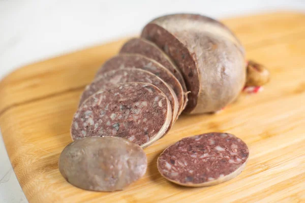Paltruc Bull Thickest Sausage Sausage Made Bladder Large Intestine Pig — Stock Photo, Image