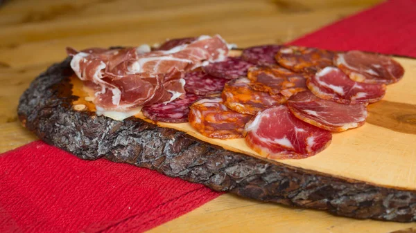 Tapa Selection Sausages Top Quality Iberico Cheese Ham Salchichn Manchego — Stock Photo, Image
