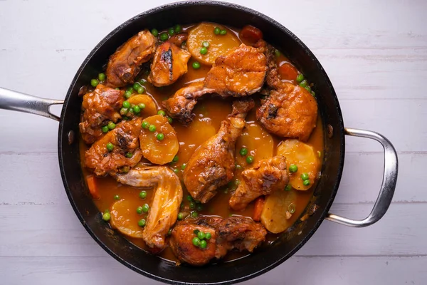 Pollo Horno Cocido Con Verduras Patatas —  Fotos de Stock