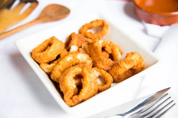 Battered Squid Rings Traditional Spanish Tapa — Stock Photo, Image