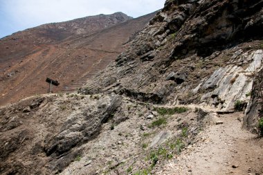 Apurmac Kanyonu 'ndan geçerek Peru' daki İnka arkeolojik alanı olan Choquequirao harabelerine gidin. Machu Picchu 'ya benzer bir yapı.