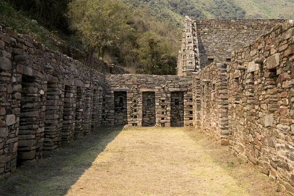 Ruínas Choquequirao Sítio Arqueológico Inca Peru Semelhante Estrutura Arquitetura Machu — Fotografia de Stock