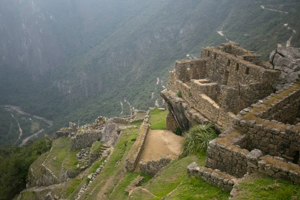 Szczegóły Starożytnej Cytadeli Inków Miasta Machu Picchu Świętej Dolinie Peru — Zdjęcie stockowe