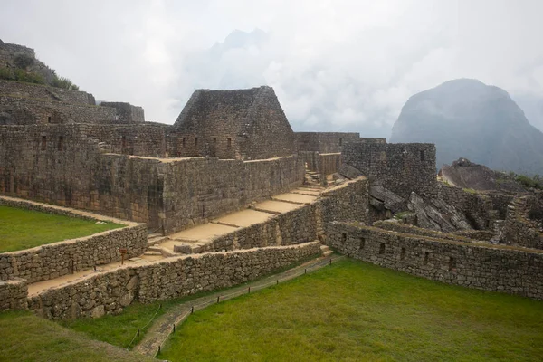 Panoramatický Výhled Hory Machu Picchu Pohled Starobylé Město Inků Machu — Stock fotografie