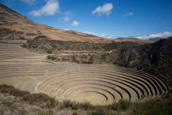 Terraços Agrícolas Vale Sagrado Moray Huancavelica Peru — Fotografia de Stock
