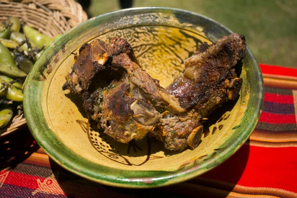 Nella Cerimonia Pachamanca Vengono Cucinati Agnello Alpaca Maiale Manzo Anche — Foto Stock