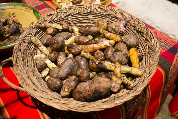 Ingredientes Básicos Para Ceremonia Pachamanca Perú Ceremonia Pachamanca Cocinan Cordero — Foto de Stock