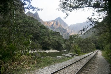 Machupichu 'ya ulaşmak için Santa Teresa Hidroelctrica' dan Aguas Calientes 'e yürüyüş. Birkaç yürüyüşçüyle tren raylarını takip eden yol.