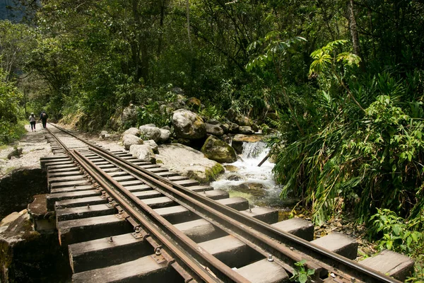Hiking Santa Teresa Hidroelctrica Aguas Calientes Reach Machupichu Path Train — Stock Photo, Image