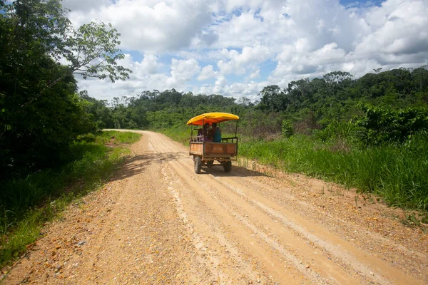 Moto Dans Une Ville Région Amazonienne Pérou Près Ville Yurimaguas — Photo