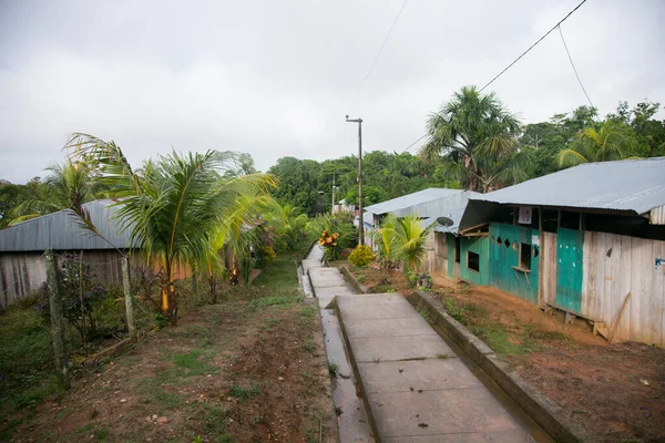 Ansichten Von Den Straßen Und Häusern Einer Stadt Amazonasgebiet Peru — Stockfoto
