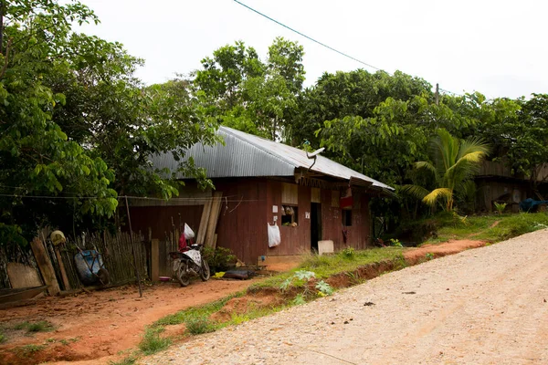 Views Streets Houses Town Amazonian Region Peru Close Yurimaguas City — Stock Photo, Image