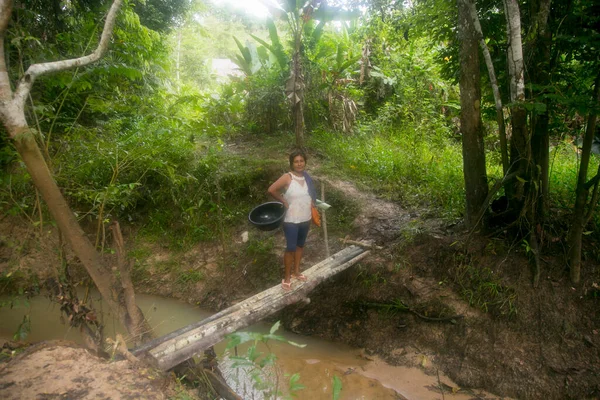 Cuipari Peru October 1St 2022 Farmer Working Peruvian Amazon Jungle — Stock Photo, Image