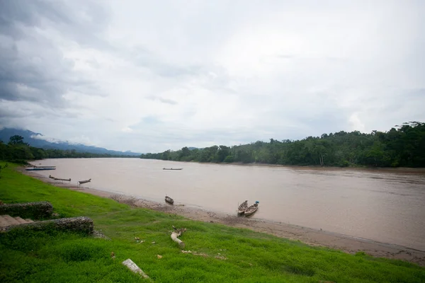 Huallaga Rivier Pas Buurt Van Stad Chazuta Peruaanse Jungle — Stockfoto