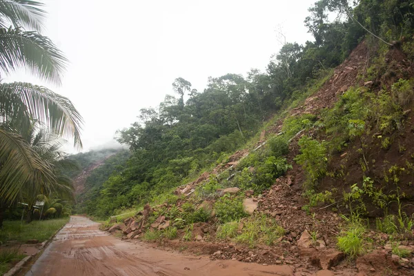 Route Ville Tarapoto Ville Chazuta Dans Jungle Péruvienne Mauvaise Route — Photo