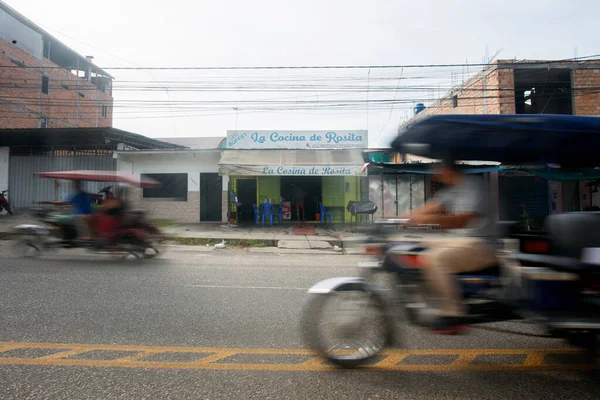 Tarapoto Peru Října 2022 Motokár Cestujícími Výhledy Trh Potravinami Městě — Stock fotografie