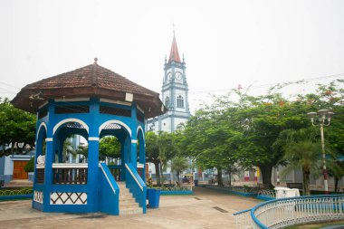 Views of the center of the city of Yurimaguas in the Peruvian jungle. clipart