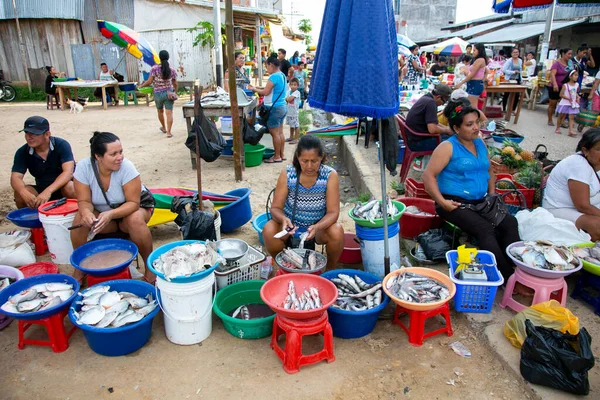Yurimaguas Peru 1St October 2022 Vendor Stalls Central Food Market — Stock Photo, Image