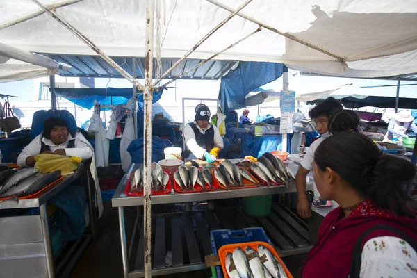 Arequipa Peru 1St October 2022 Fish Stalls Sant Camilo Food — Stock Photo, Image