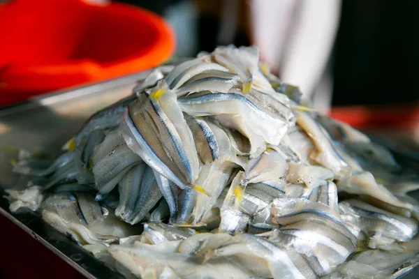 Peruanska Kräftdjur Och Blötdjur Fiskstånd Matmarknaden Sant Camilo Arequipa Peru — Stockfoto