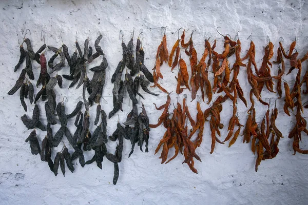 Chiles Secos Colgados Una Picantería Restaurante Tradicional Arequipa Peu —  Fotos de Stock