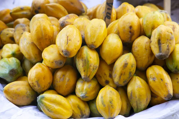 Mango Papáje Stánku Centrálním Trhu Ovocem Zeleninou Arequipa Peru — Stock fotografie