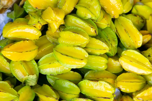 Hvězdné Ovoce Stánku Centrálním Trhu Ovocem Zeleninou Arequipa Peru — Stock fotografie