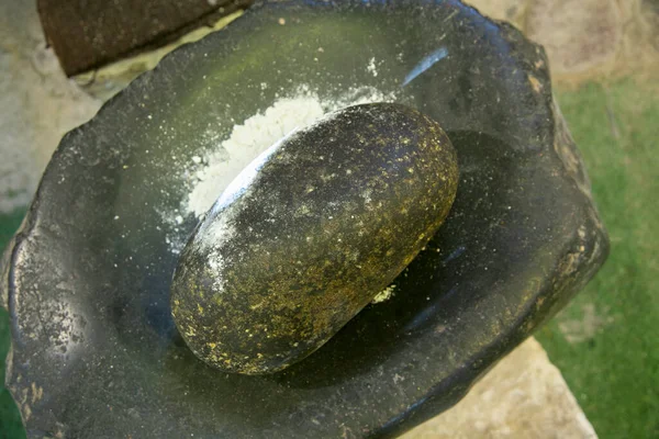 Peruvian Fulling Stone Maray Lithic Object Used Grind Food Peru — Stock Photo, Image
