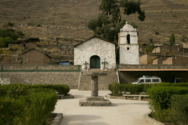 stock image Church in Malata town in the Colca Canyon in Peru.