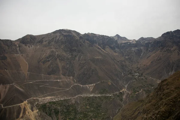 Vistas Cidade Tapay Durante Uma Caminhada Pelo Canyon Colca Peru — Fotografia de Stock