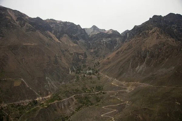 stock image Views of Tapay town during a walk through the Colca Canyon in Peru.