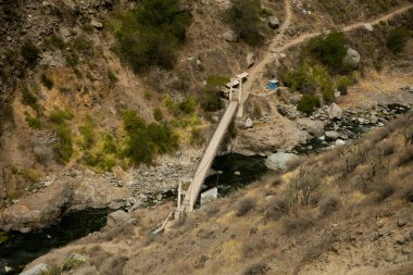 Cabanaconde 'dan Oasis' e giden yolu takip ederek Colca Kanyonu 'ndan yürü..